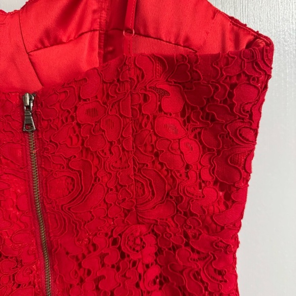 Bardot Pierre Lace Dress in Lava Red Size XS - Picture 6 of 16